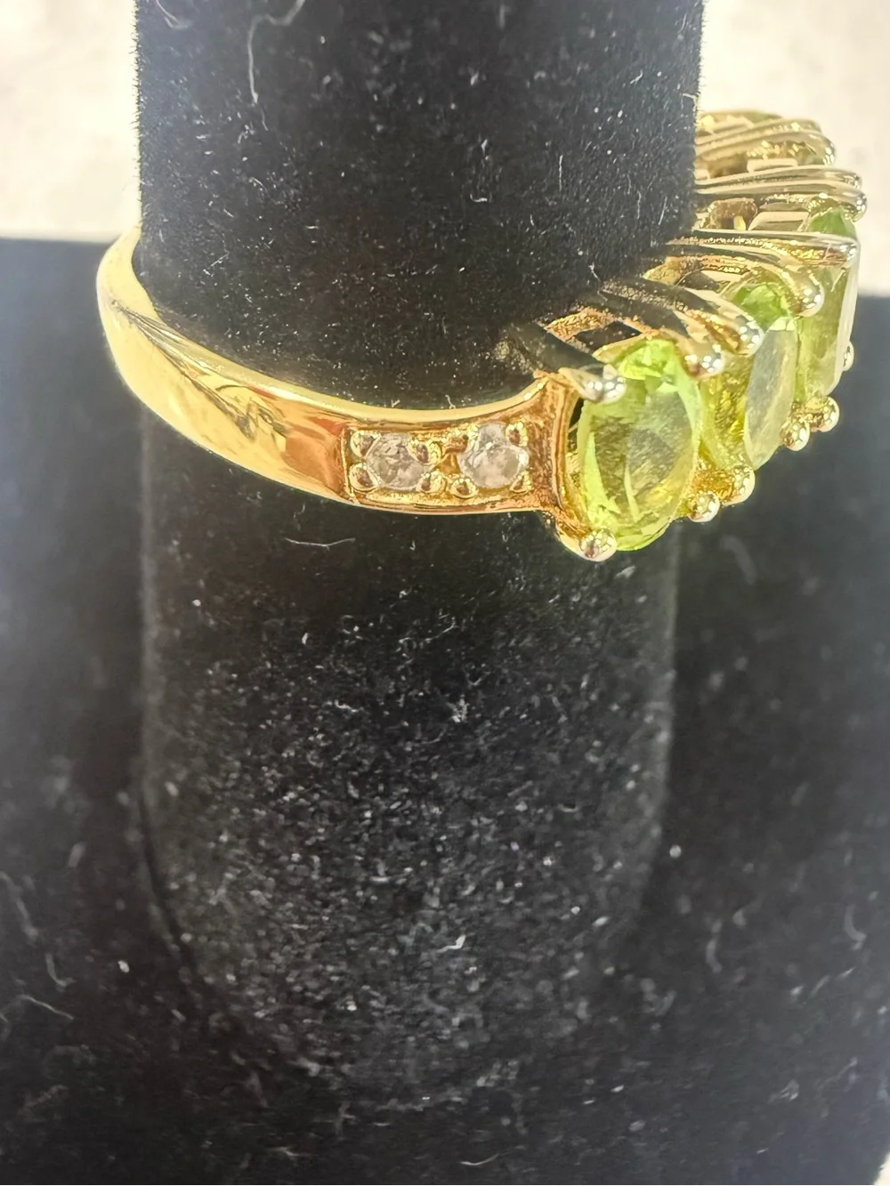 Peridot technibond over sterling ring
